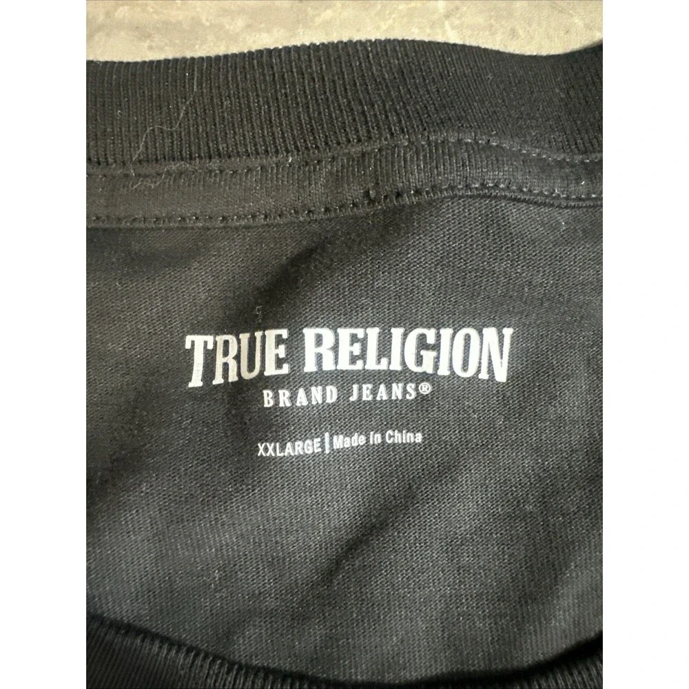 Vintage True Religion Black Graphic Cross 2002 Embroidered T Shirt Men’s XXL